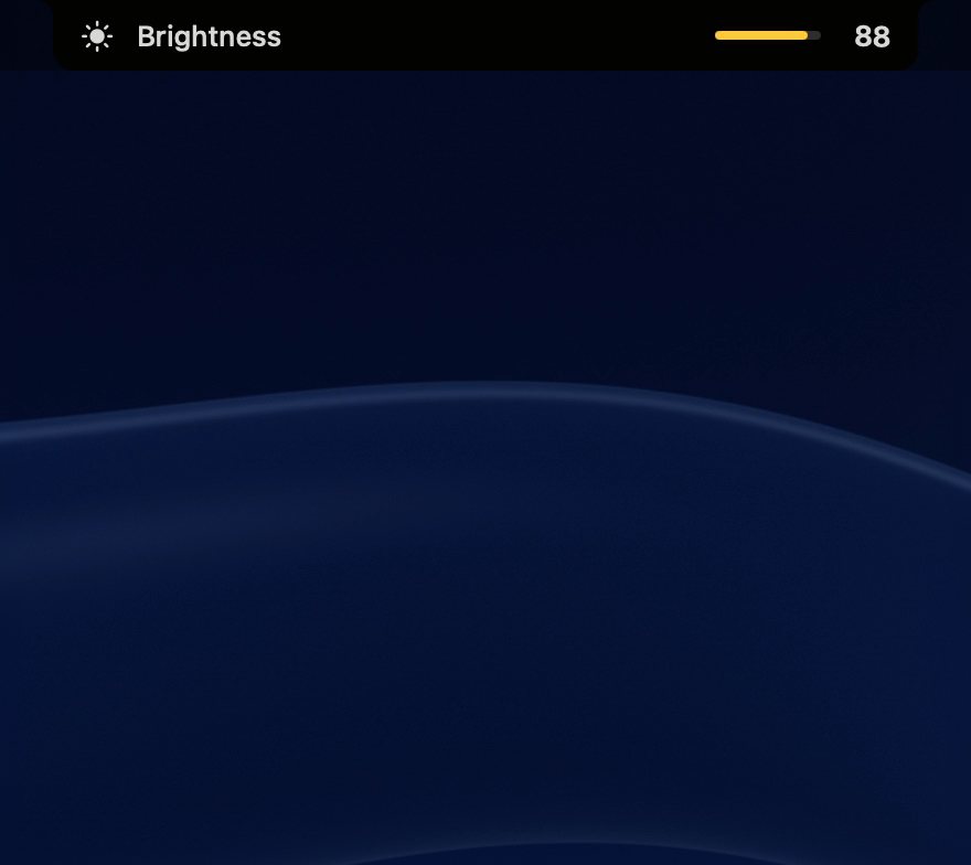 Recorded in Alkit: the volume steps up to 75, then the brightness to 88, in the wings beside the notch.